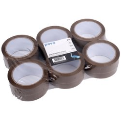 pavo Ruban adhésif d'emballage, 50 mm x 66 m, PP, marron