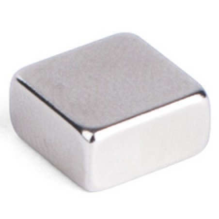 pavo Aimant au néodyme, carré, 10 x 10 x 5 mm, argent