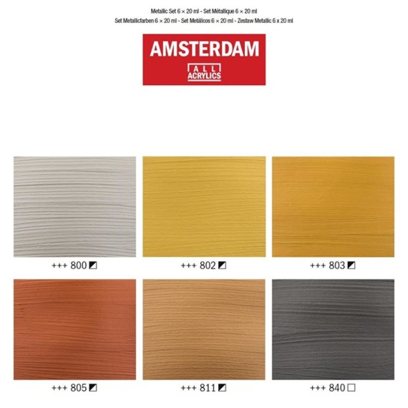 ROYAL TALENS Peinture acrylique AMSTERDAM Metallic, 6x 20 ml