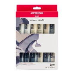 ROYAL TALENS Peinture acrylique AMSTERDAM Greys, 12 x 20 ml