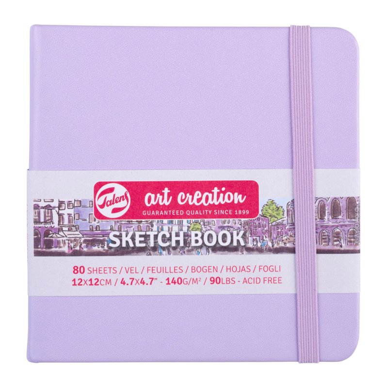 Talens Cahier de Croquis Violet pastel 12 x 12 cm 140 g 80 Feuilles