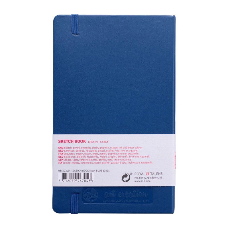 Talens Cahier de Croquis Bleu marine 13 x 21 cm 140 g 80 Feuilles