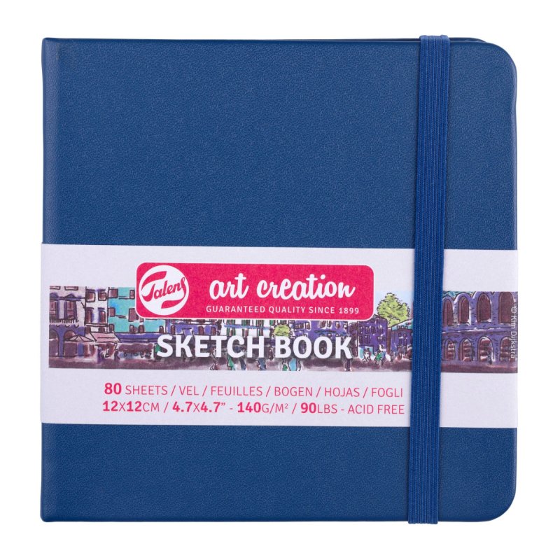 Talens Cahier de Croquis Bleu marine 12 x 12 cm 140 g 80 Feuilles