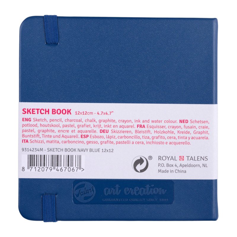 Talens Sketchbook Navy Blue 12 x 12 cm 140 g 80 Sheets