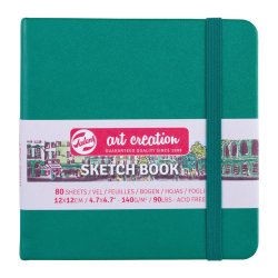 Talens Cahier de Croquis Vert forêt 12 x 12 cm 140 g 80 Feuilles