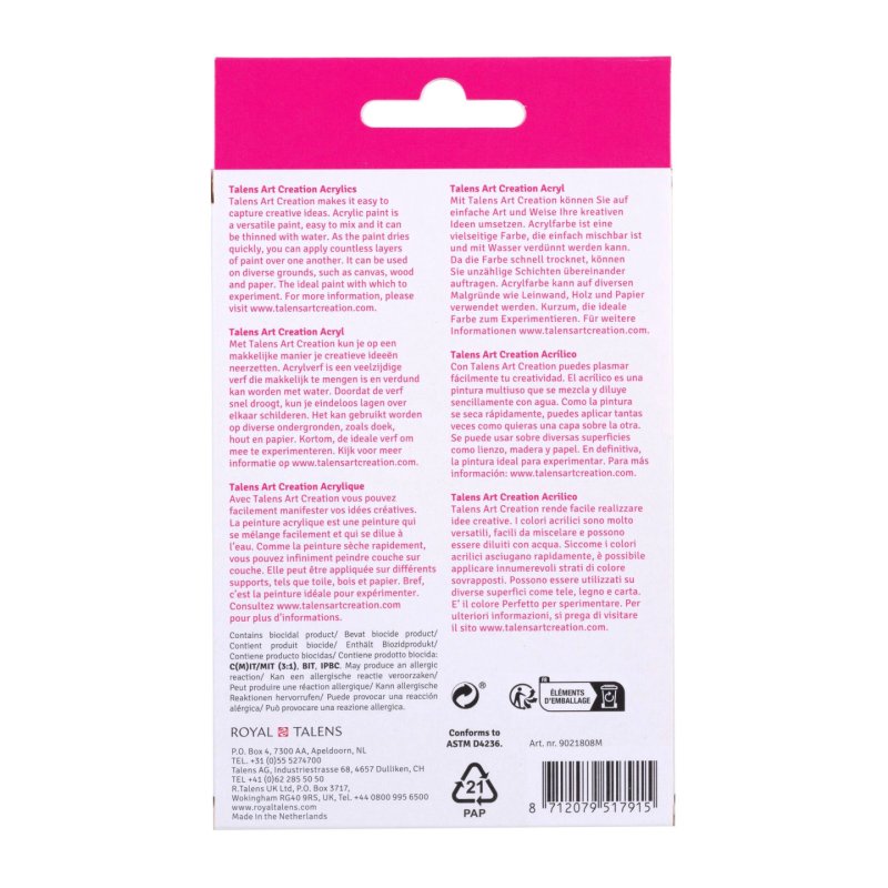 Talens Acrylic colour set | 8 x 12 ml