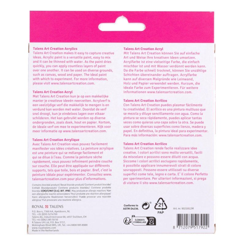 Talens Acrylic colour set | 12 x 12 ml