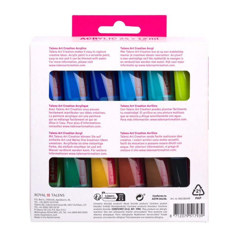 ROYAL TALENS Acrylique Art Creation, 12 ml, set de 24
