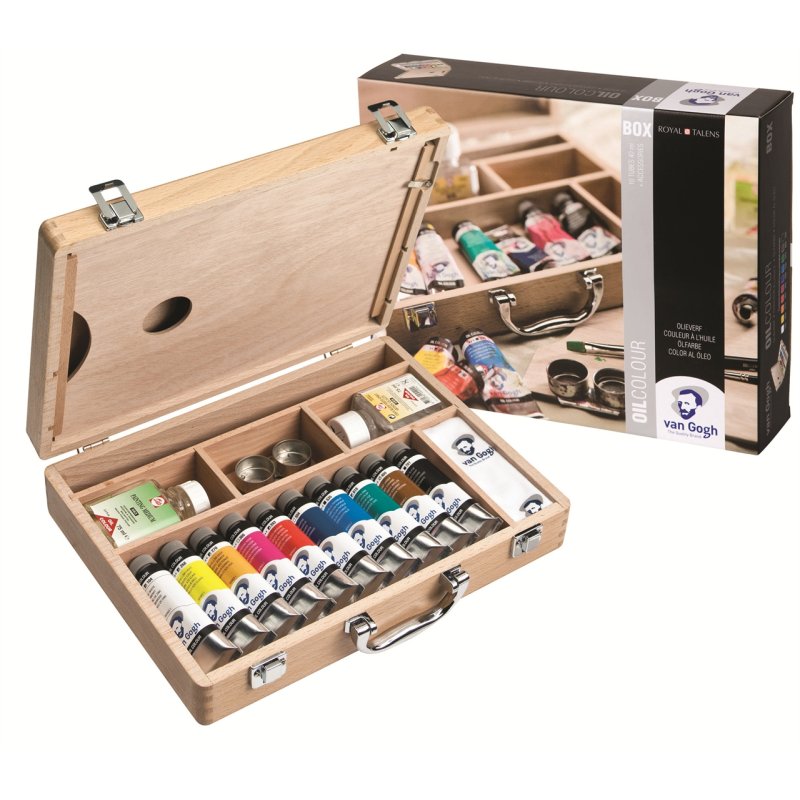 ROYAL TALENS Van Gogh Holzkoffer-Set Ölfarben Basic