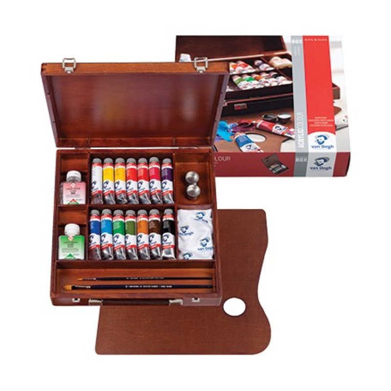 ROYAL TALENS Van Gogh Holzkoffer-Set Acrylfarben Inspiration