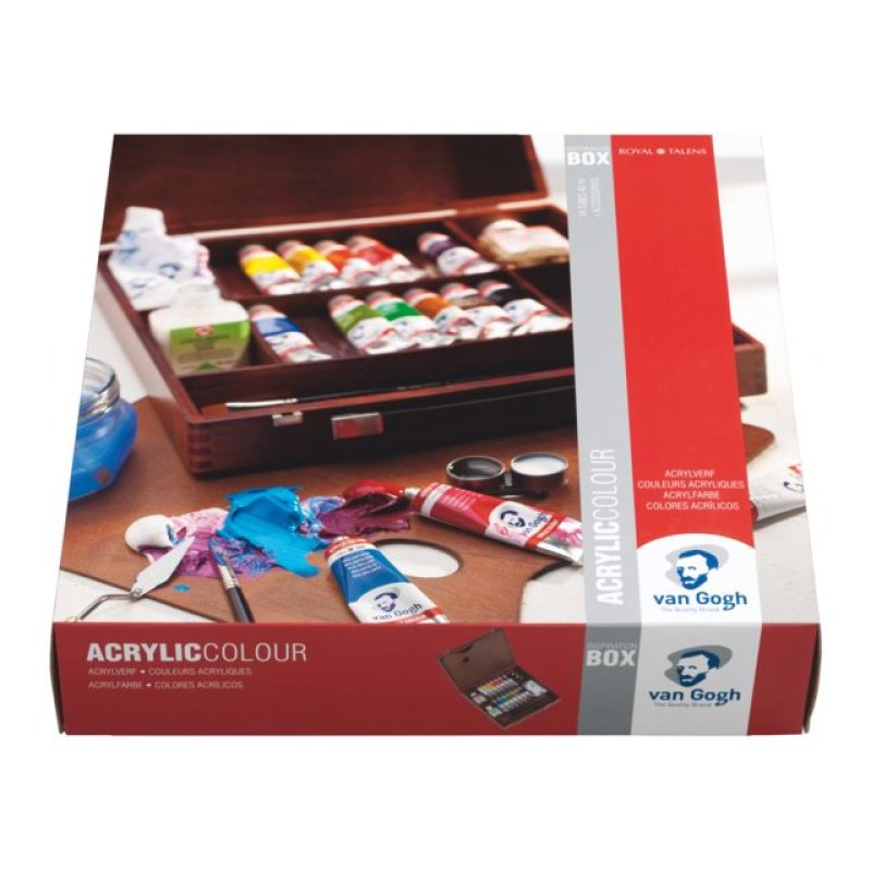 ROYAL TALENS Van Gogh Holzkoffer-Set Acrylfarben Inspiration
