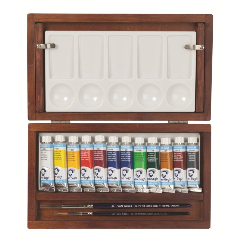 Van Gogh 20840112 peinture à l'eau Bleu, Vert, Gris, Rouge, Blanc, Jaune 10 ml Tube 12 pièce(s)