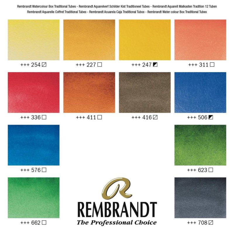 ROYAL TALENS REMBRANDT Aquarellfarben-Set, Tuben