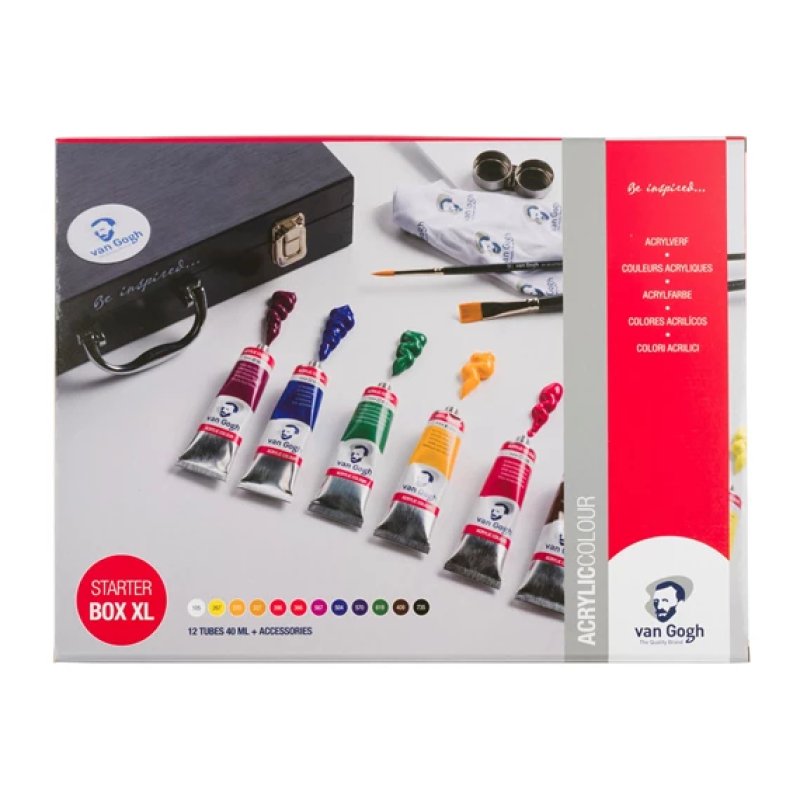 Van Gogh Acrylic colour starter box XL | 12 x 40 ml accessories