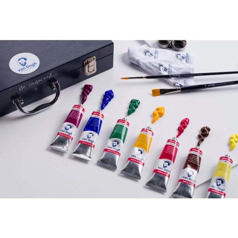Van Gogh Acrylic colour starter box XL | 12 x 40 ml accessories
