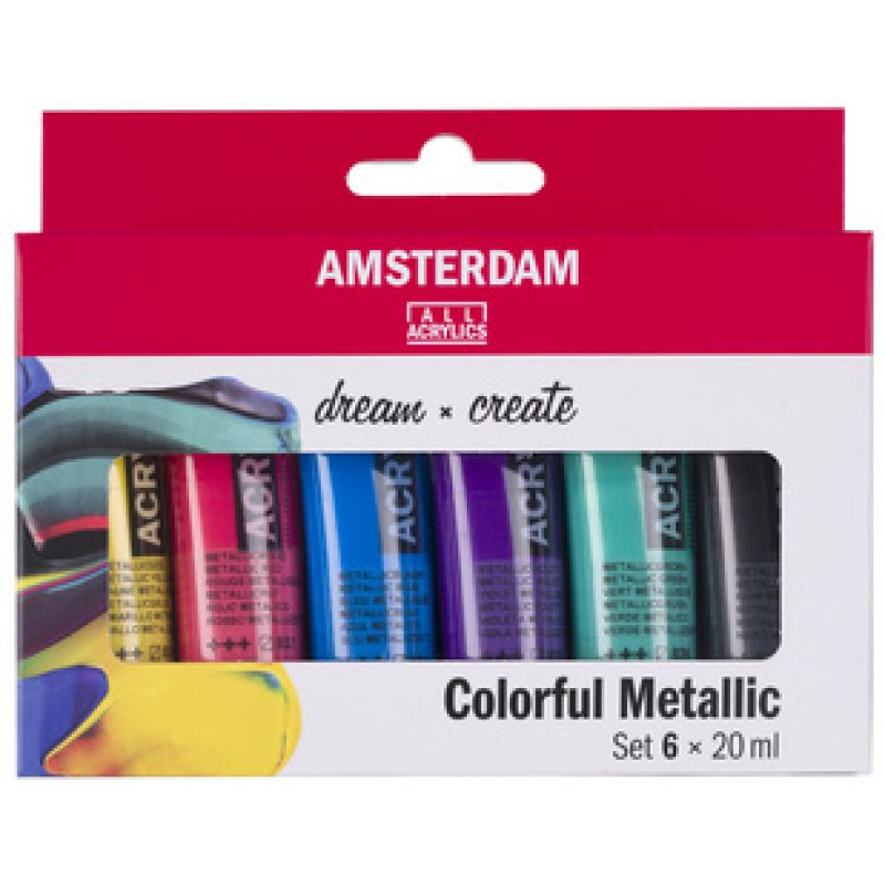 ROYAL TALENS Acrylfarbe AMSTERDAM Bunte Metallics, 6 x 20 ml