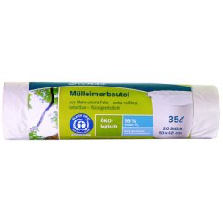 Secolan Sac poubelle, 35 litres, sans fermeture, blanc