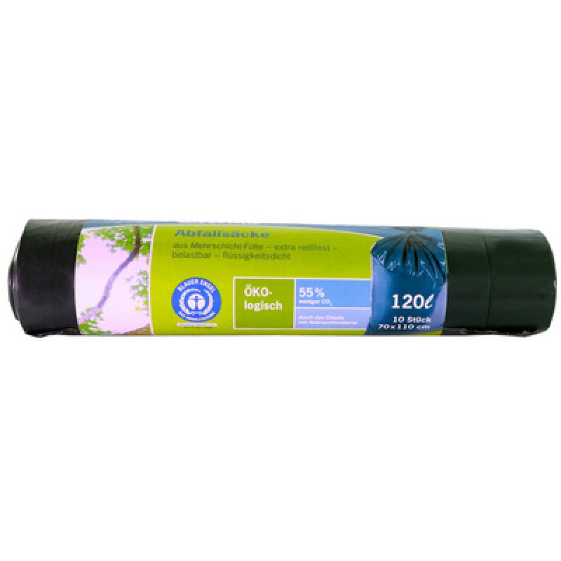 Secolan Sac poubelle, 120 litres, bleu/noir