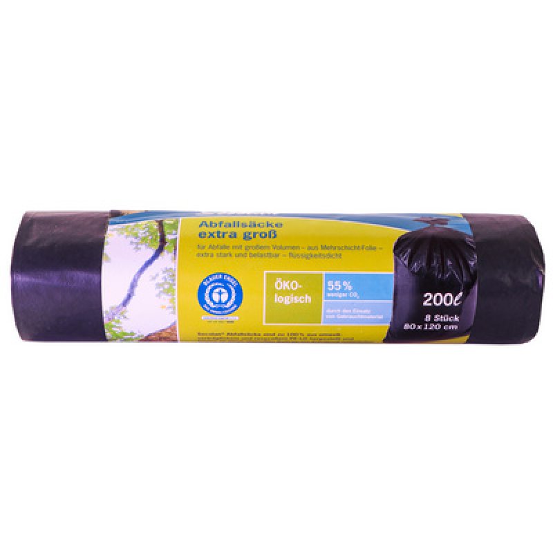 Secolan Sac poubelle, 120 litres, bleu/noir