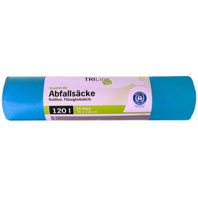Secolan TRILINE Sac poubelle, bleu, 120 litres