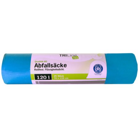Secolan TRILINE Sac poubelle, bleu, 120 litres