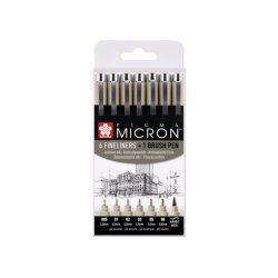 Sakura POXSDK7B fineliner Multi Black 7 pc(s)