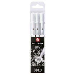 Sakura POXPGBWH3B stylo à encre gel Stylos à encre gel avec bouchon Bold Blanc 3 pièce(s)