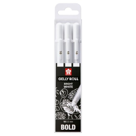 Sakura POXPGBWH3B gel pen Capped gel pen Bold White 3 pc(s)