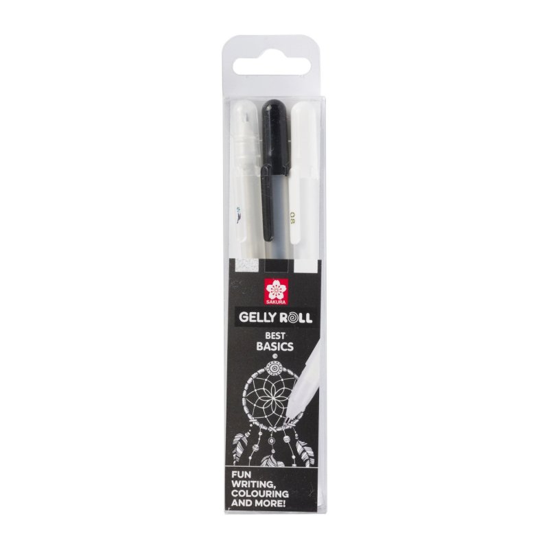 Sakura Gelly Roll Stylos à encre gel avec bouchon Noir, Blanc 3 pièce(s)