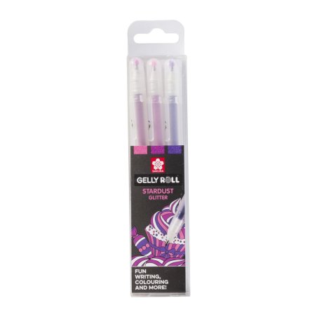 Sakura Stardust Sweets Stylos à encre gel avec bouchon Rose, Violet, Rose 3 pièce(s)