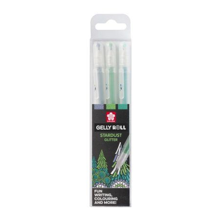 Sakura POXPGBSTA3B stylo à encre gel Stylos à encre gel avec bouchon Vert, Citron vert, Argent 3 pièce(s)