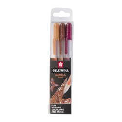 Sakura Gelly Roll Metallic Nature Capped gel pen Bordeaux, Copper, Sepia 3 pc(s)