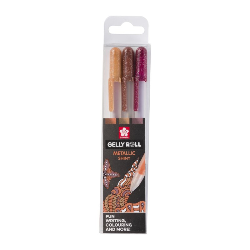 Sakura Gelly Roll Metallic Nature Capped gel pen Bordeaux, Copper, Sepia 3 pc(s)
