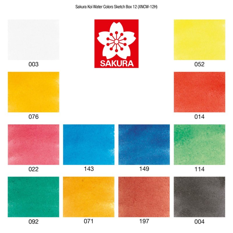 SAKURA Peinture aquarelle Koi Water Colors Sketch Box 12