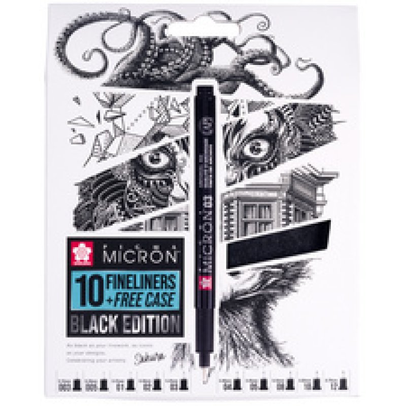 SAKURA Feutre fin Pigma Micron, set de 10 étui GRATUIT