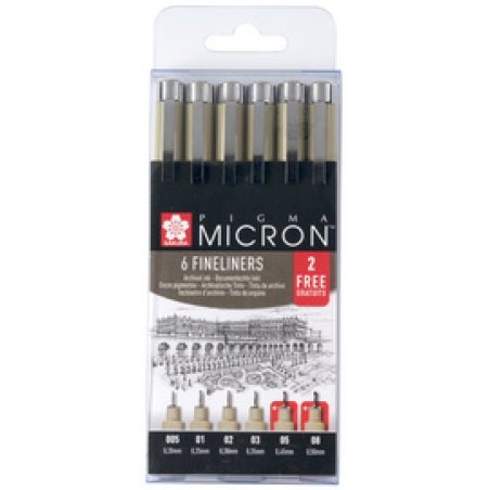 SAKURA Fineliner PIGMA MICRON, schwarz, 4 2 GRATIS