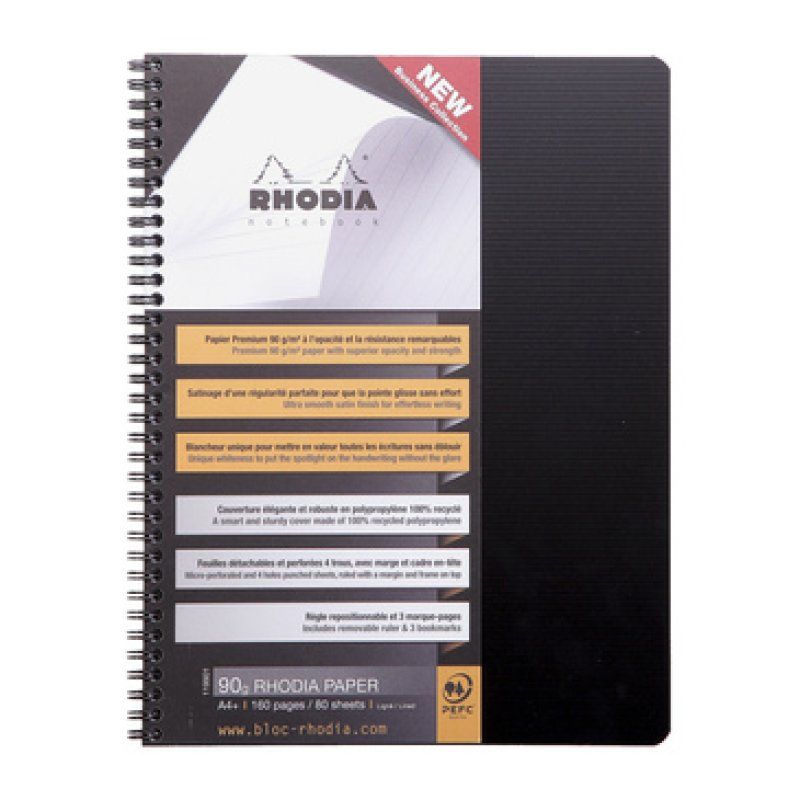 Rhodia 119901C bloc-notes A4 80 feuilles Noir
