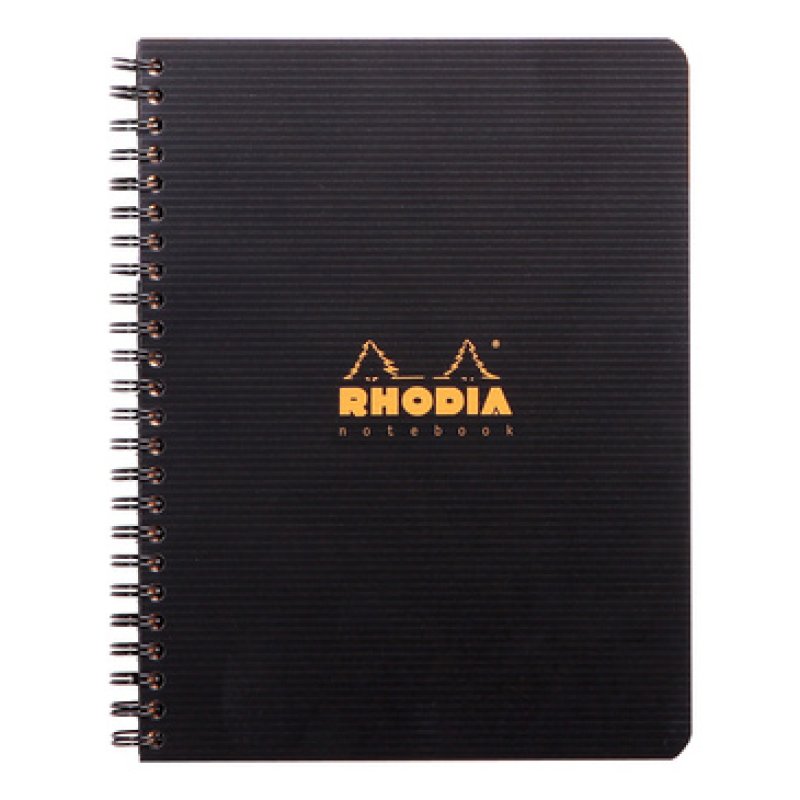RHODIA Cahier à spirale "Note Book", A5, quadrillé 5x5, noir