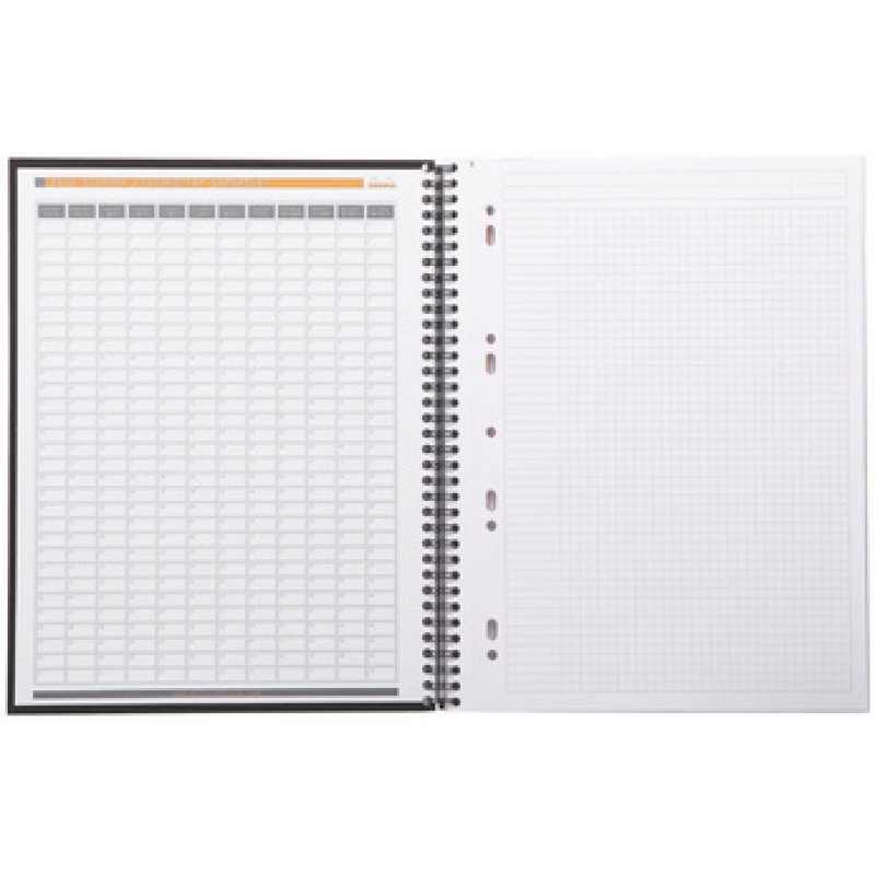 RHODIA Cahier à spirale "Note Book", A4 , quadrillé 5x5,noir