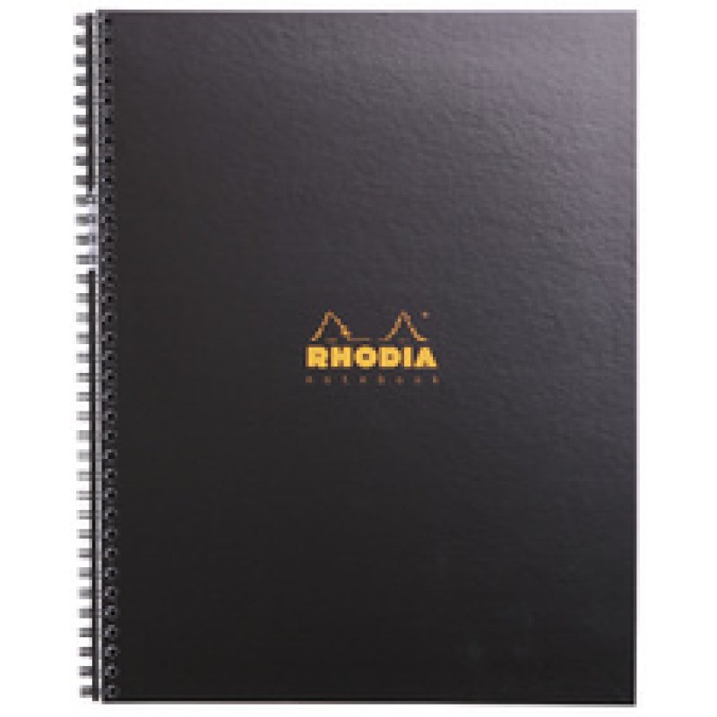RHODIA Cahier à spirale "Note Book", format A4 , ligné, noir