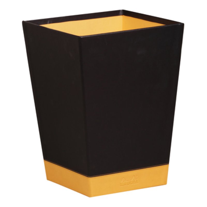 Rhodia Waste Bin Rectangulaire Simili-cuir Noir, Orange