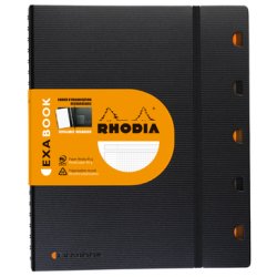 RHODIA Cahier EXABOOK rechargeable, A4 , quadrillé 5x5, noir