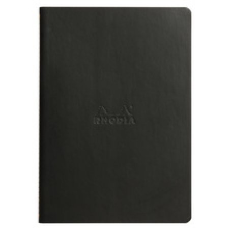 RHODIA Carnet piqûre textile RHODIARAMA, A5, ligné, noir