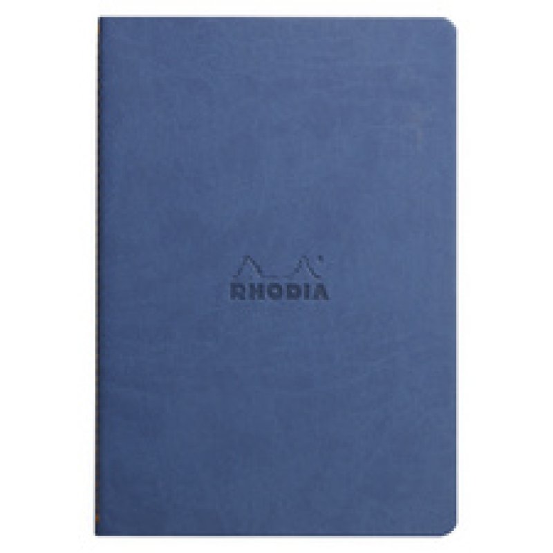 RHODIA Carnet piqûre textile RHODIARAMA, A5, ligné, saphir