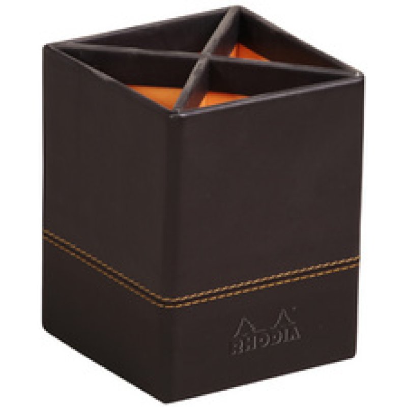 RHODIA Pot à crayons, en similicuir, titane