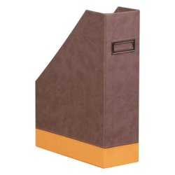 Rhodia 318833C magazine rack Faux leather Chocolate, Orange
