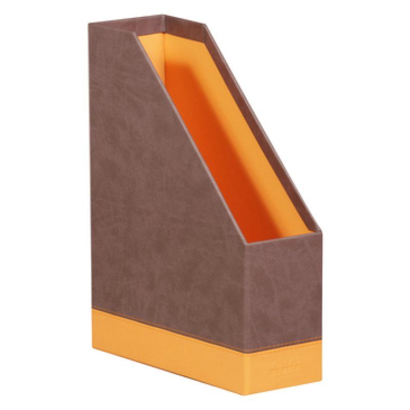 Rhodia 318833C porte-magazines Simili-cuir Chocolat, Orange
