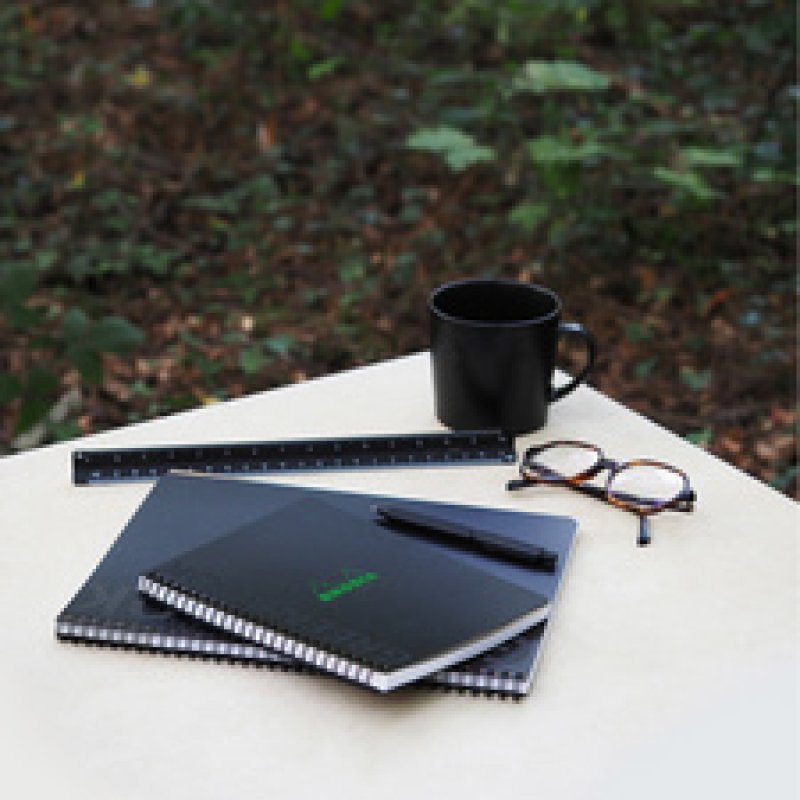 RHODIA Cahier à spirale GREENBOOK, A5 , quadrillé, noir
