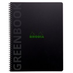 RHODIA Cahier à spirale GREENBOOK, A4 , quadrillé, noir