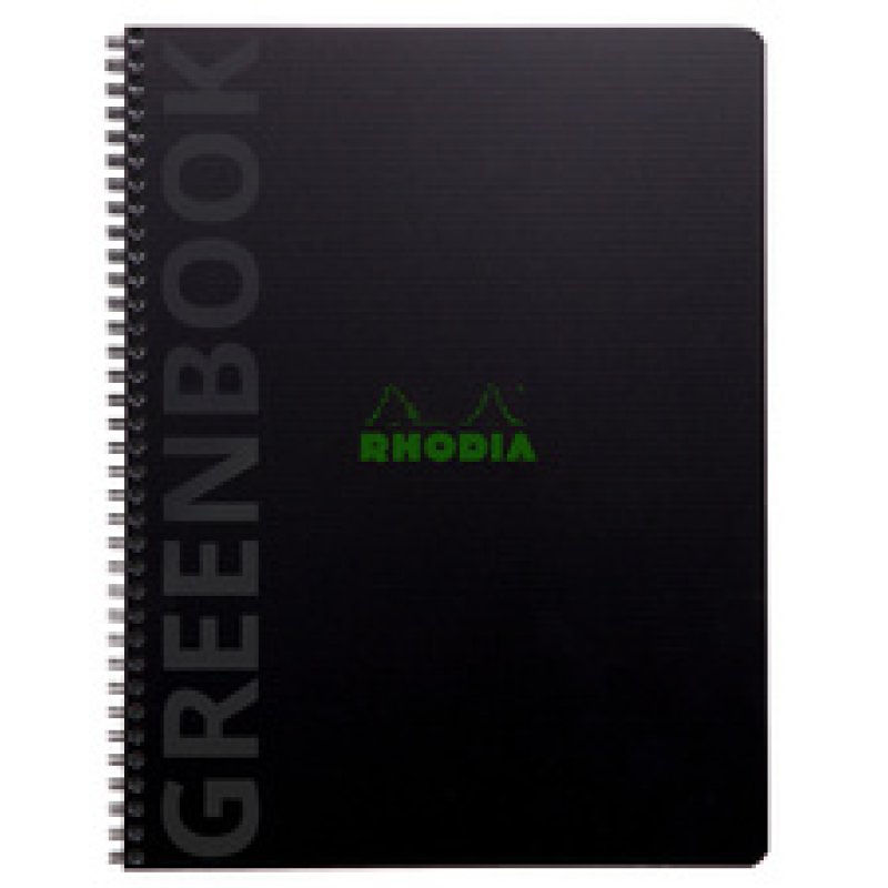 RHODIA Cahier à spirale GREENBOOK, A4 , quadrillé, noir